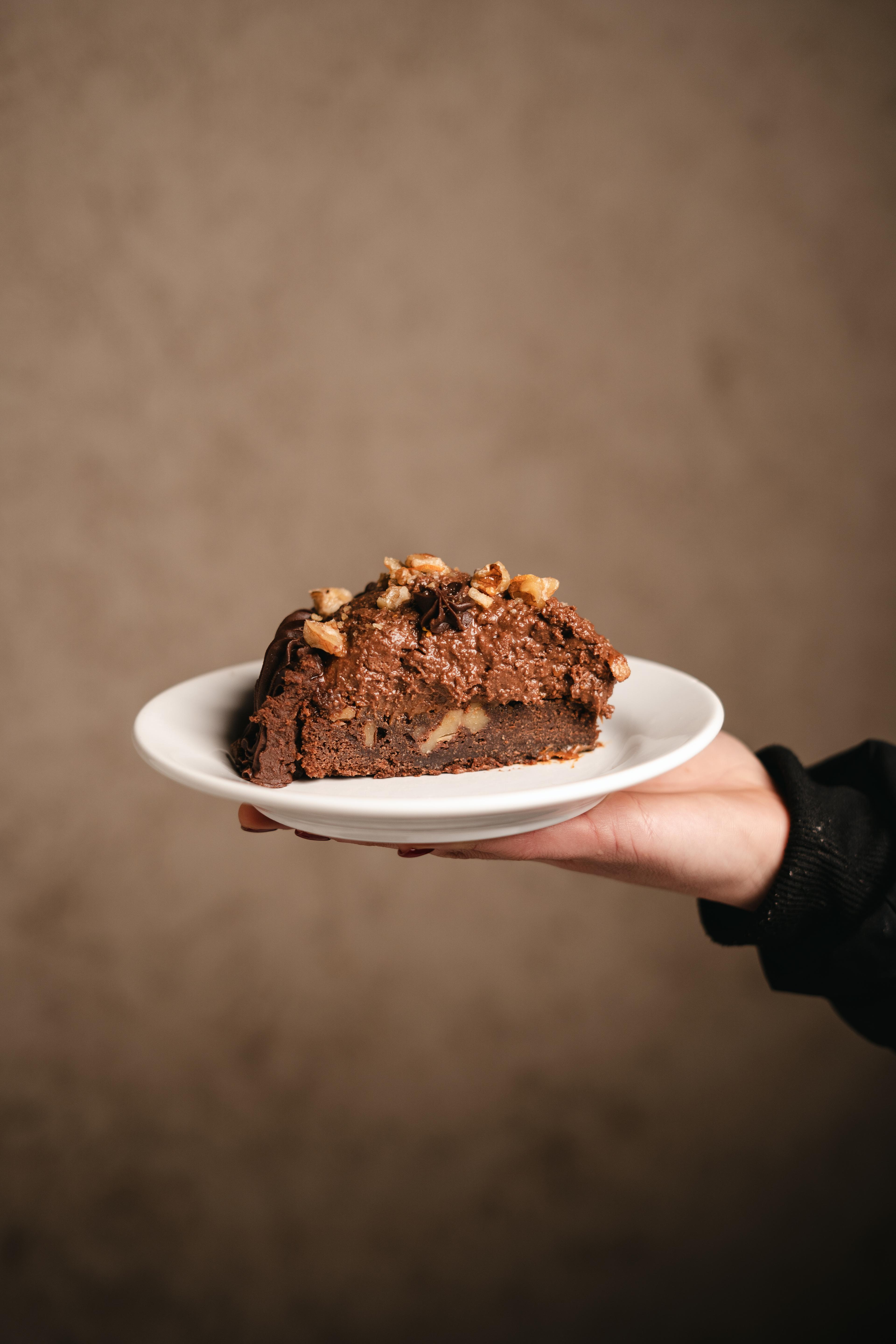 Brownie con mousse de chocolate