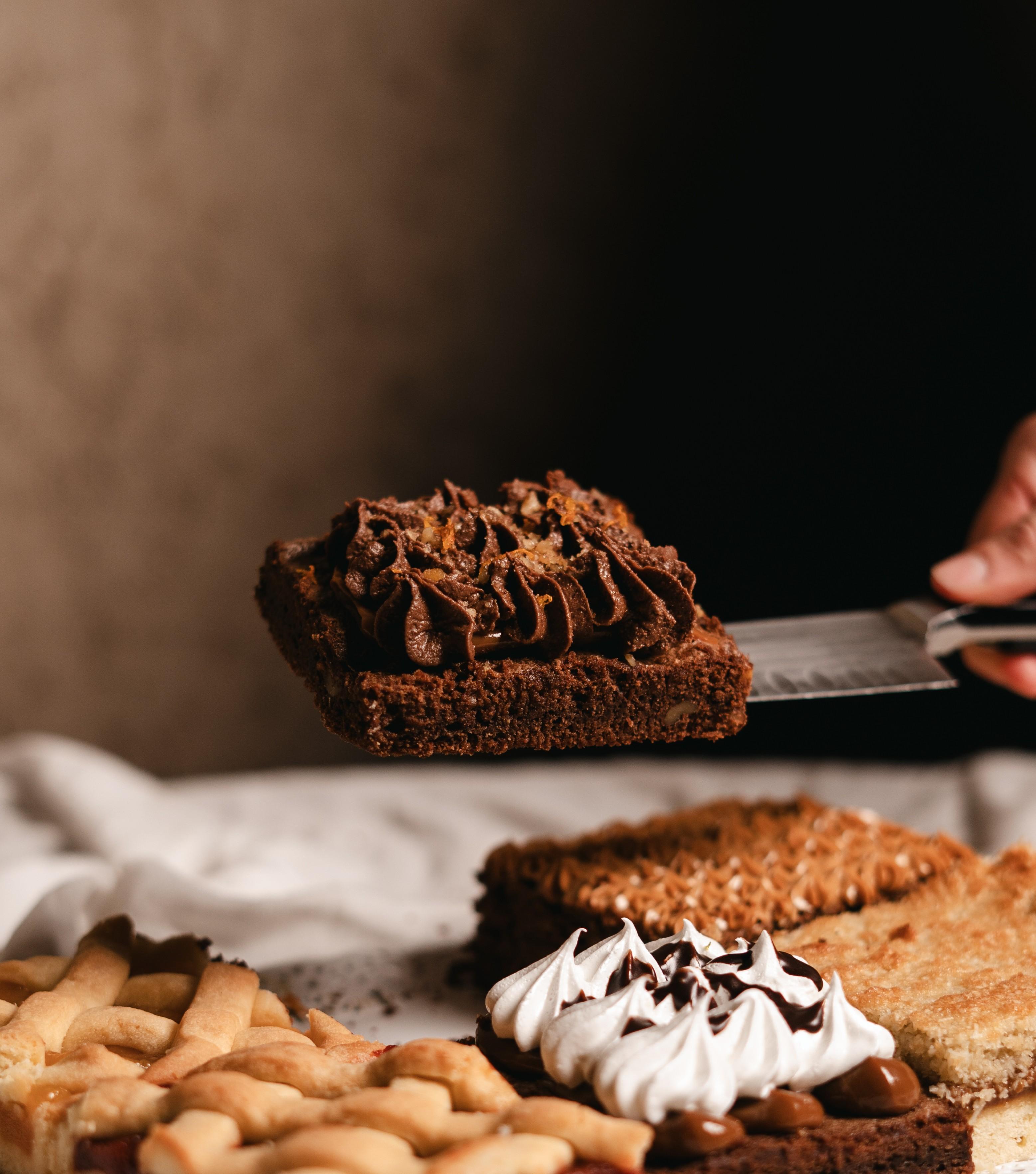 Brownie con mousse de chocolate